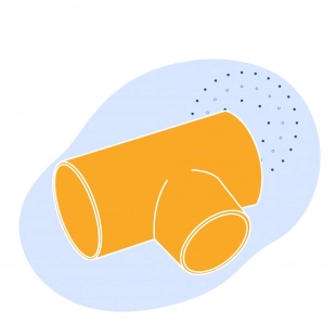 Тройник медный с направленным отводом 10 мм Cu-DHP ГОСТ 32590-2013